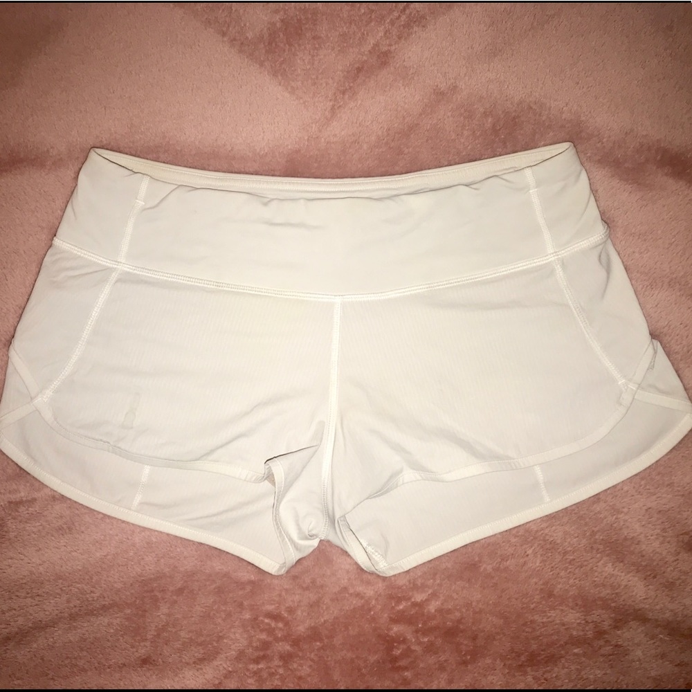 Lululemon white speed shorts